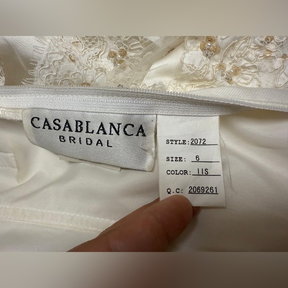 Casablanca Bridal, Elegant Cream Lace Wedding Dress - Picture 12 of 16